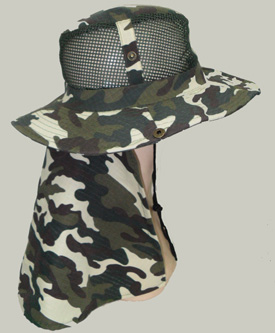 HW23480-3 Camouflage Mesh Hat w. Flap-120/case