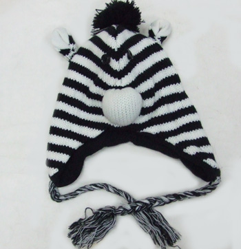HW23520-6 Zebra Knit Hat 150/case