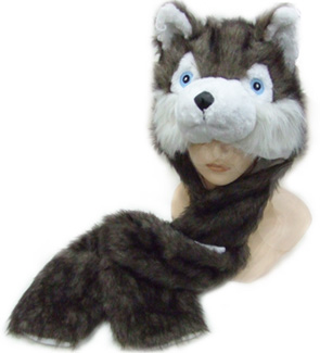 HW23552 Animal Hat-Fur Husky-50/case