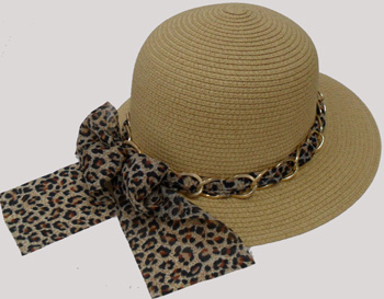 HW23599B Ladies' Hat w. Chain & Ribbon-120/case