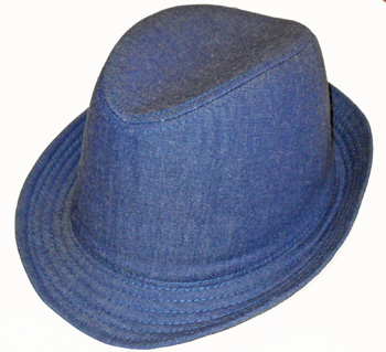 HW23658 Demin Fedora hat-144/case
