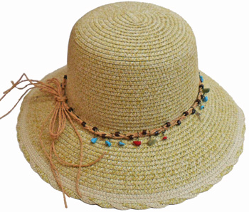 HW23717 Bucket Hat w. Beads Tie-120/case