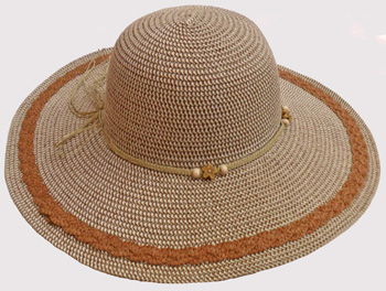 HW23744 Ladies' Large Brim Blend Hat with Tie-120/case