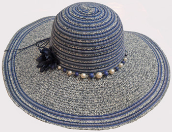 HW23745 Ladies Large Hat with Pearls -120/case