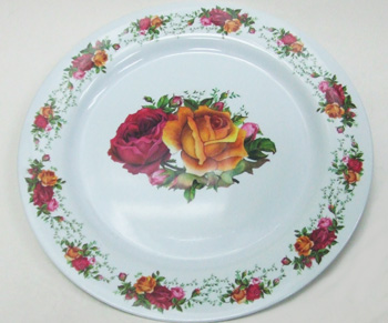 KH23072RO 10" Round Rose Plate 120/case