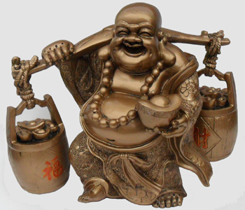ST23548-5 Golden Money Buddha w/ Pots-4/case
