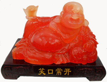 ST23575 Laughing Jade Buddha with Stand-1/case