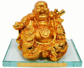 ST23597 Golden Buddha w. Lu Yi-36/cas
