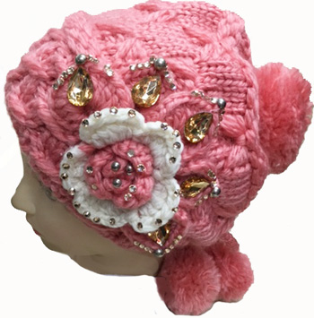 WA23025 Crochet Ladies' Hat w. Pom Pom-20 DZ. /case