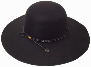 WA23105 Large Rim Felt Hat  w. Tie-60/case