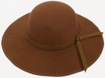 WA23106 Large Rim Felt Hat w. Tie-60/case